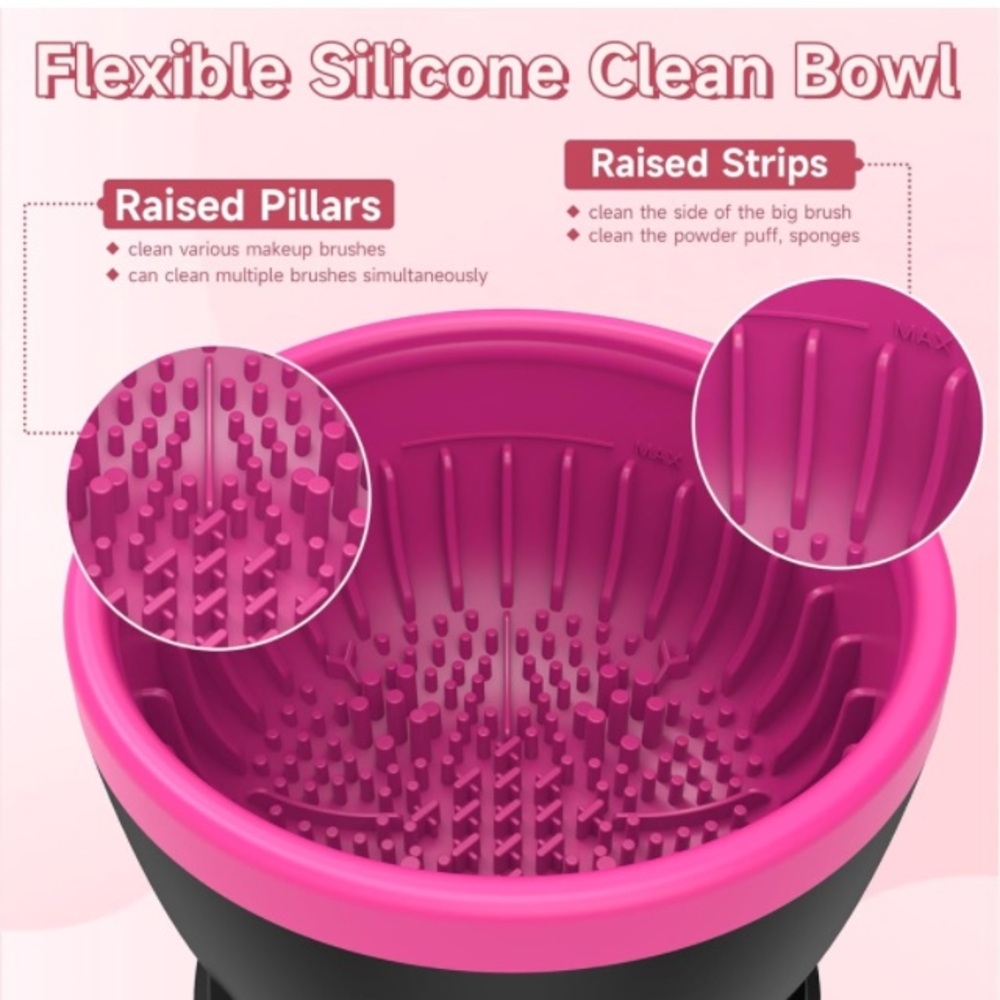 Electric Makeup Brush Cleaner Machine, Powerful Adjustable Speed